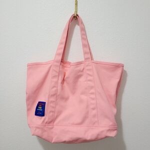 Baboon To The Moon Jumbo Canvas Tote In Flamingo Pink